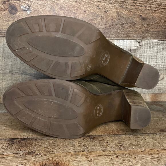 Ras Brown Italian Suede Leather Lace Up Heeled Booties Ankle Boots Size 35 5 - Picture 10 of 11